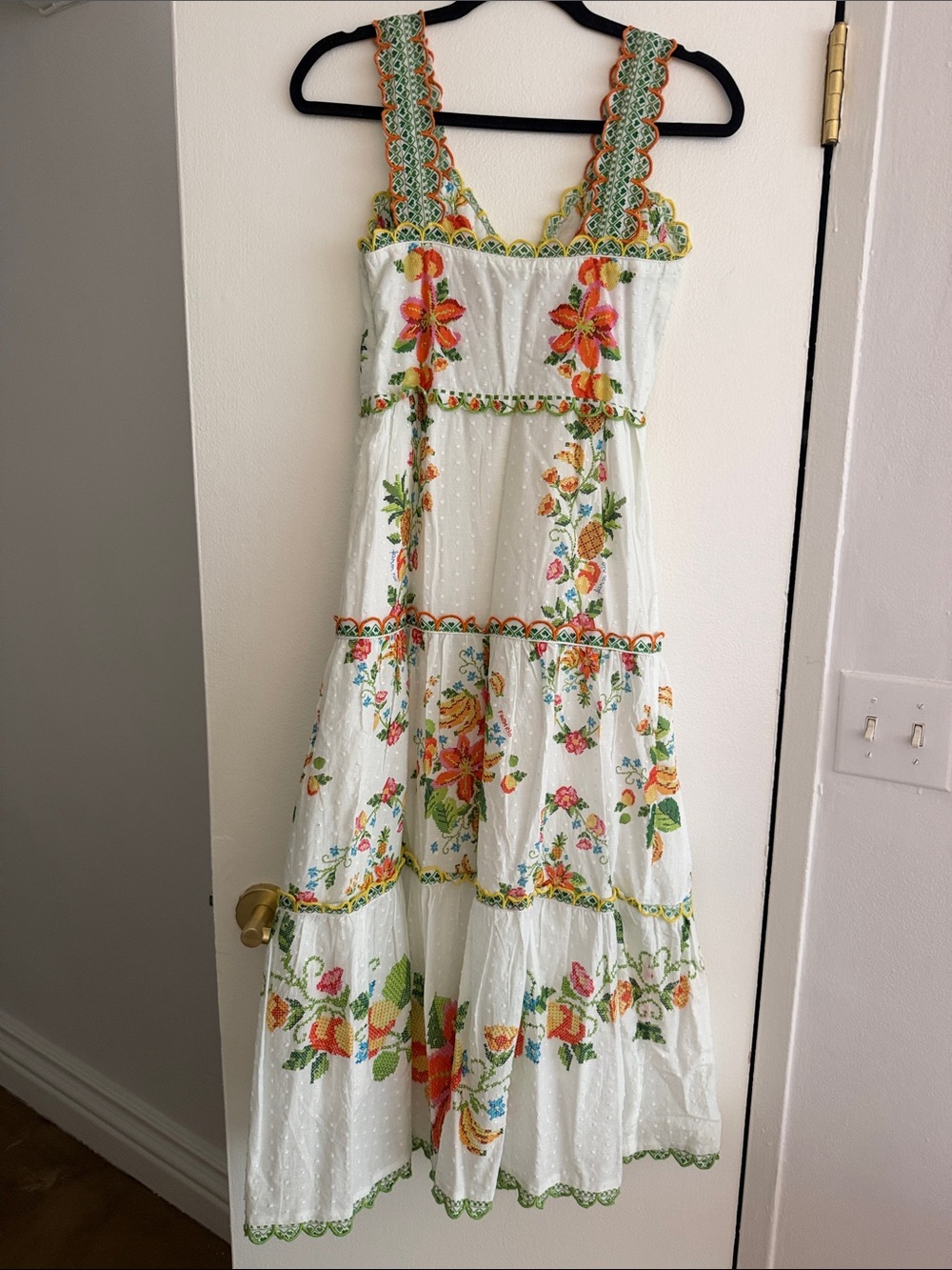 FARM Rio White Maxi Dress with Multicolor Floral Embroidery - Picture 3 of 4